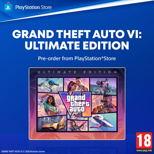 曝《GTA6》游戏已获索尼 PS Store 分级：PEGI 18