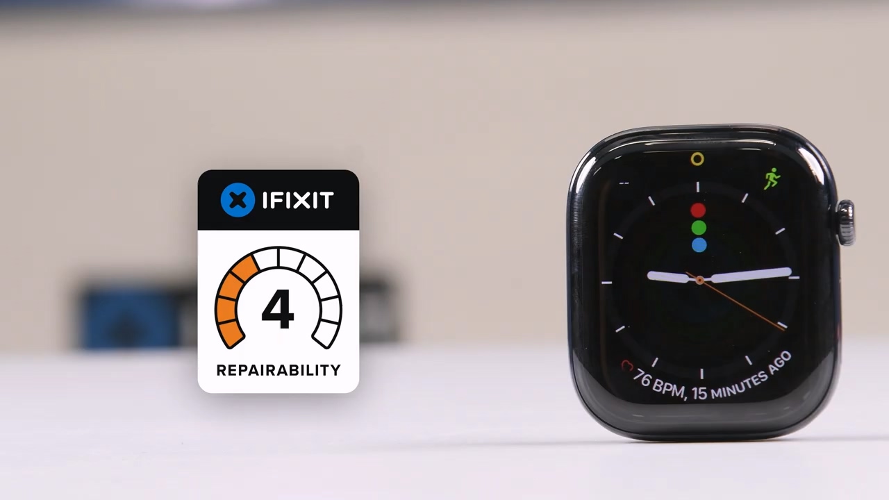 iFixit 拆解苹果 Apple Watch Series 12：电池更易拆，屏幕仍是维修难点