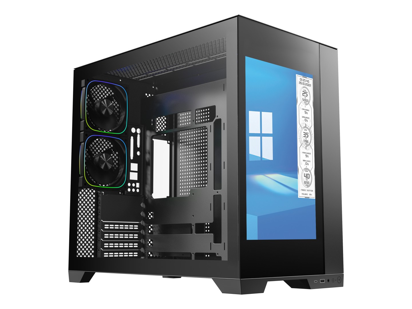 BitFenix 推出 DH-80 机箱：ATX 兼容，前脸集成 14" FHD+ IPS 屏幕